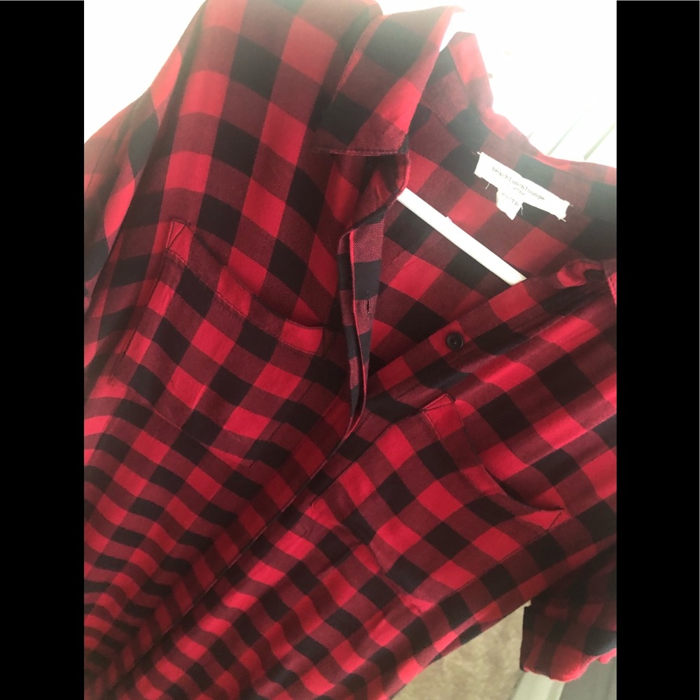 ••BEACH LUNCH LOUNGE FLANNEL PLAID DRESS••